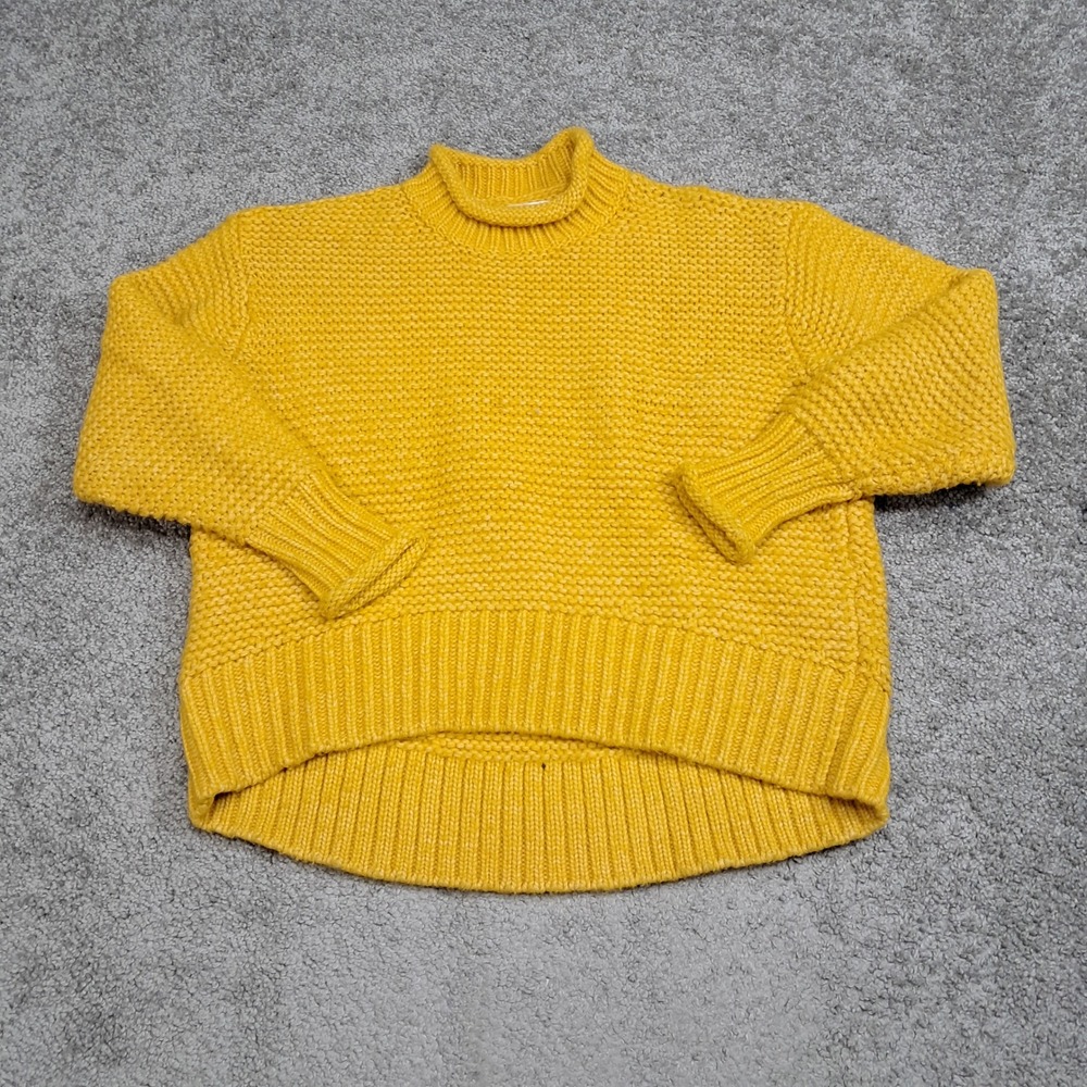 Lou & Grey for LOFT Womens Mustard Yellow Chunky Knit Mock Neck Sweater Small